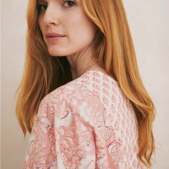 Ophelia & Indigo Boho Chic Floral Blouse 3/4 Sleeves Size XS - Picture 7 of 8